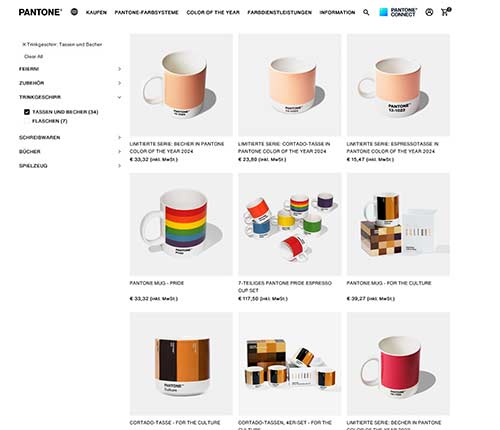 Mugs in Pantone standard colors are a great gift idea for designers