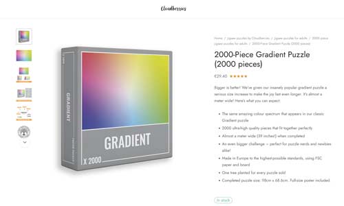 Gradient puzzle from Cloudberries